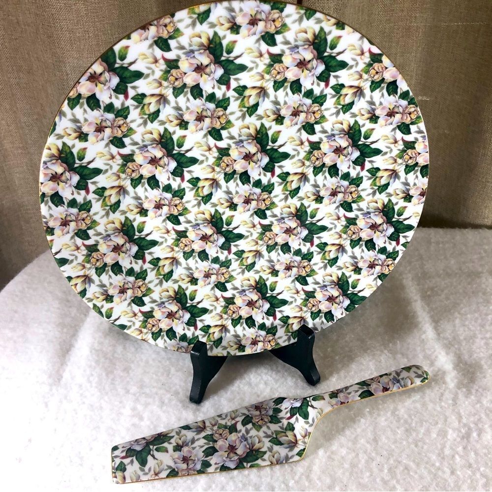 𝅺VINTAGE Baum Brothers cake plate and server